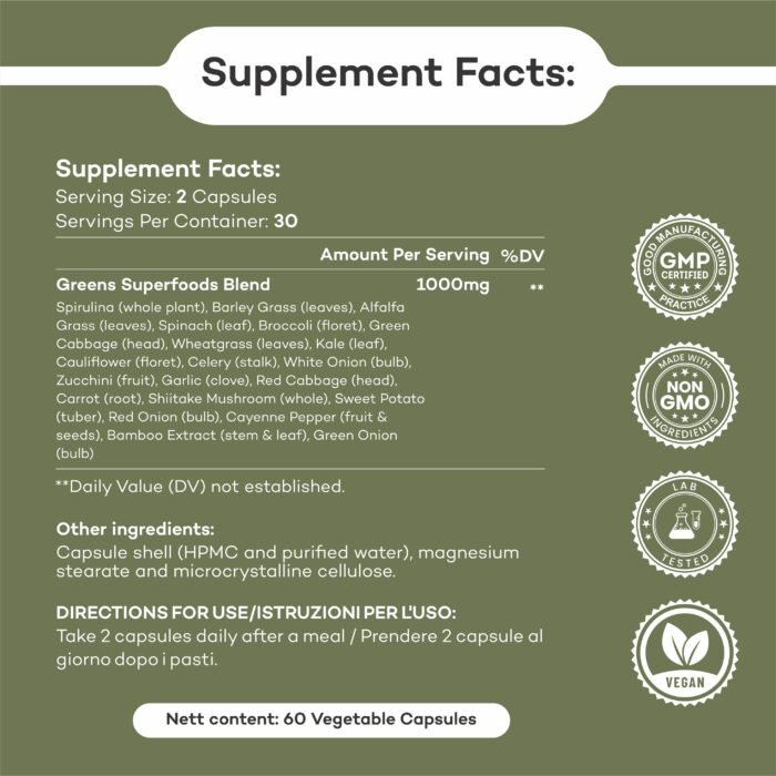 greens superfoods supplements facts